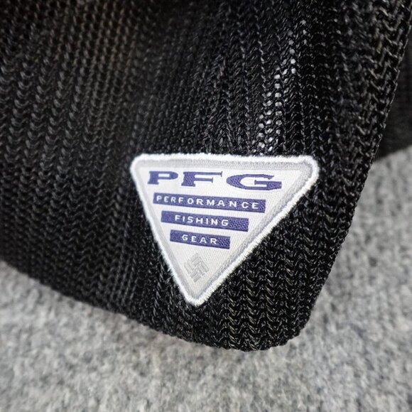 Columbia PFG Trucker Hat Black Patch American Flag Fishes OS Flexfit - Picture 3 of 7